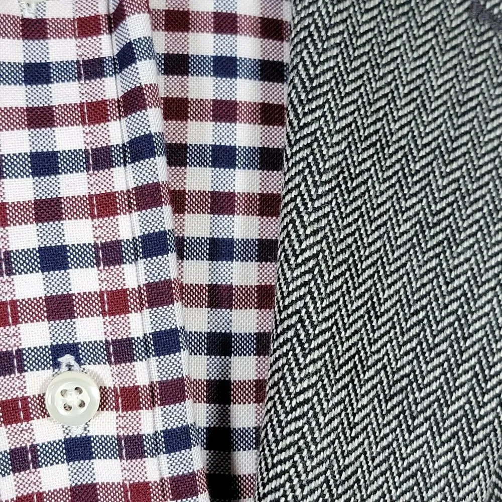 Nautica Men's Sport Coat Blazer Two Button Gray Herringbone Lambs Wool Blend 44L